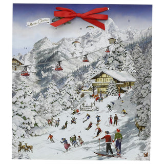 Skiing Advent Calendar, 46cm Nostalgic Mountain Large Christmas Picture Calendar