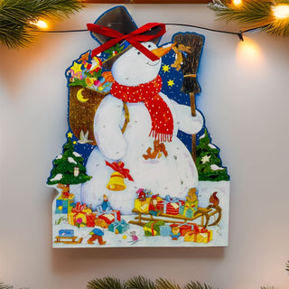 Snowman Advent Calendar | Large Kids Christmas Countdown with Glitter & Ribbon