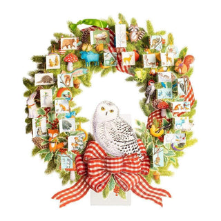 Snowy Owl 3D Christmas Advent Calendar | Christmas Wreath - Shaped Calendar - 33cm