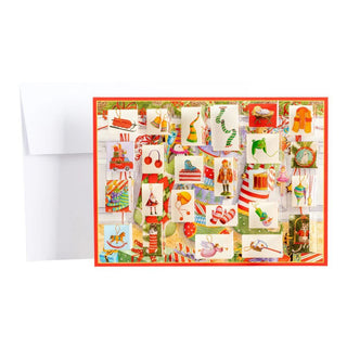 Stocking on the Mantle Advent Calendar Card with Envelope | Christmas Calendar