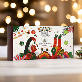 Tea Chest Advent Calendar | 25 Pyramid Tea Bags Christmas Advent Calendar