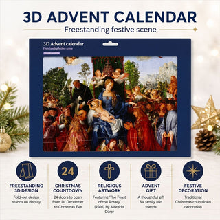 The Feast of the Rosary Religious Christmas Advent Calendar, 3D Freestanding