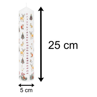Traditional Countdown To Christmas Advent Candle | Winter Wildlife Pillar Candle | Christmas Candle Advent Candles