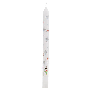 Traditional Countdown To Christmas Advent Dinner Candle - Snowman And Snowflake Design (Regular Size)