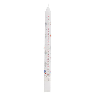 Traditional Countdown To Christmas Advent Dinner Candle - Snowman And Snowflake Design (Regular Size)