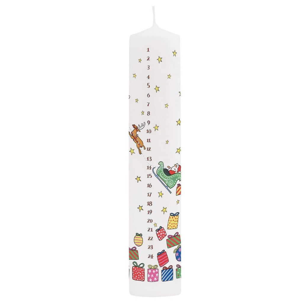 Traditional Countdown To Christmas Advent Dinner Pillar Candle - Santa ...