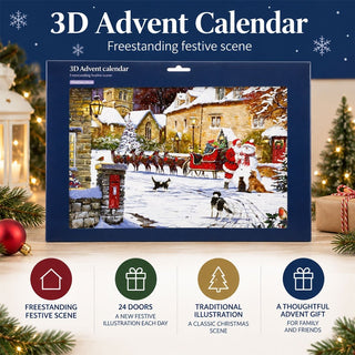 Village Delight 3D Christmas Advent Calendar, Freestanding, Illustrated