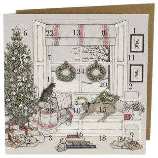 Waiting for Father Christmas Advent Calendar Greetings Card, 16cm Square