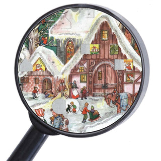 Winter Fun Christmas Advent Calendar, A4 Illustrated Snowy Village Scene