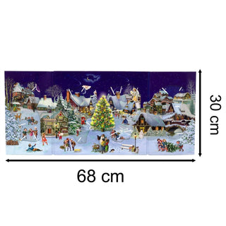 Winter Village Christmas Advent Calendar | 3D Slide - In Figures & Fold - Out Design
