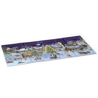 Winter Village Christmas Advent Calendar | 3D Slide - In Figures & Fold - Out Design