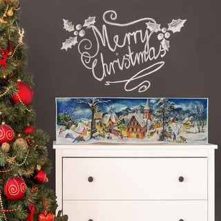 Winter Village Christmas Advent Calendar, 69cm Vintage Style Panorama