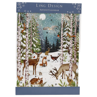 Winter Wonderland Christmas Advent Calendar, 33.5cm Woodland Animals
