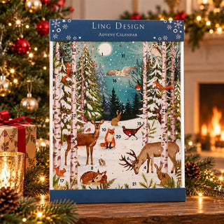 Winter Wonderland Christmas Advent Calendar, 33.5cm Woodland Animals