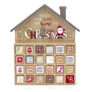 Wooden House Christmas Advent Calendar | Santa Fill Your Own Calendar - 31x35cm