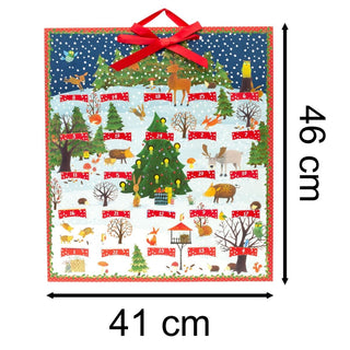 Woodland Animals Christmas Advent Calendar with 24 Pop - up Hanging Decorations