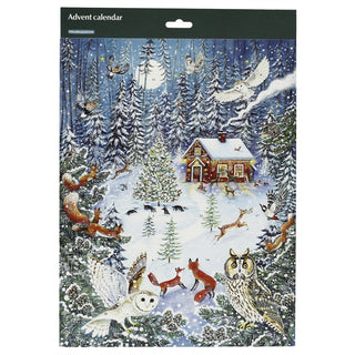 Woodland Cottage Christmas Advent Calendar, 24 Door Woodland Animal Design