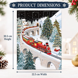 Xmas Train on a Viaduct Christmas Advent Calendar, Snowy Steam Train Scene