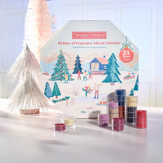 Yankee Candle Christmas Advent Calendar 24 Scented Tea Lights with Glass Holder