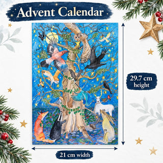 Yule Oak Folklore Christmas Advent Calendar, A4 Woodland Wildlife
