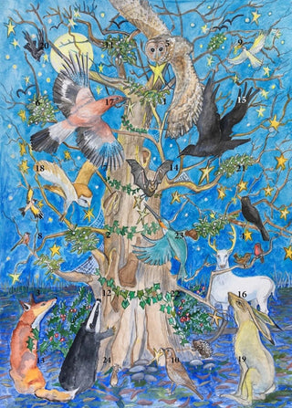 Yule Oak Folklore Christmas Advent Calendar, A4 Woodland Wildlife