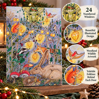 Yuletide in the Hedgerow Folklore Christmas Advent Calendar, A4 Wildlife Scene