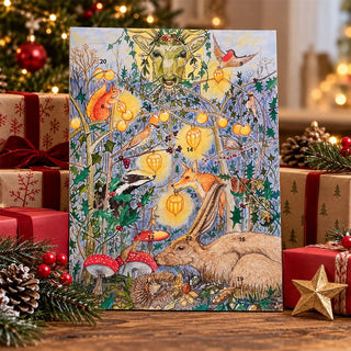 Yuletide in the Hedgerow Folklore Christmas Advent Calendar, A4 Wildlife Scene