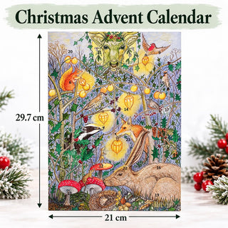 Yuletide in the Hedgerow Folklore Christmas Advent Calendar, A4 Wildlife Scene