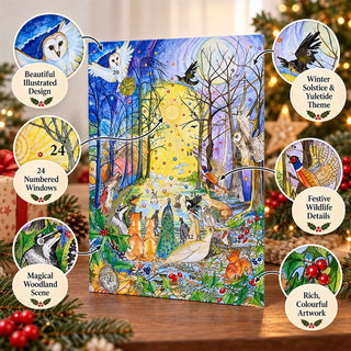 Yuletide Star Folklore Christmas Advent Calendar, A4 Illustrated Yule Countdown