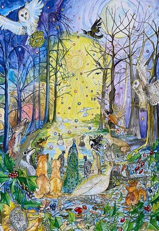 Yuletide Star Folklore Christmas Advent Calendar, A4 Illustrated Yule Countdown
