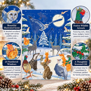 Yuletide with the Ancestors Christmas Advent Calendar, A4 Woodland Wildlife