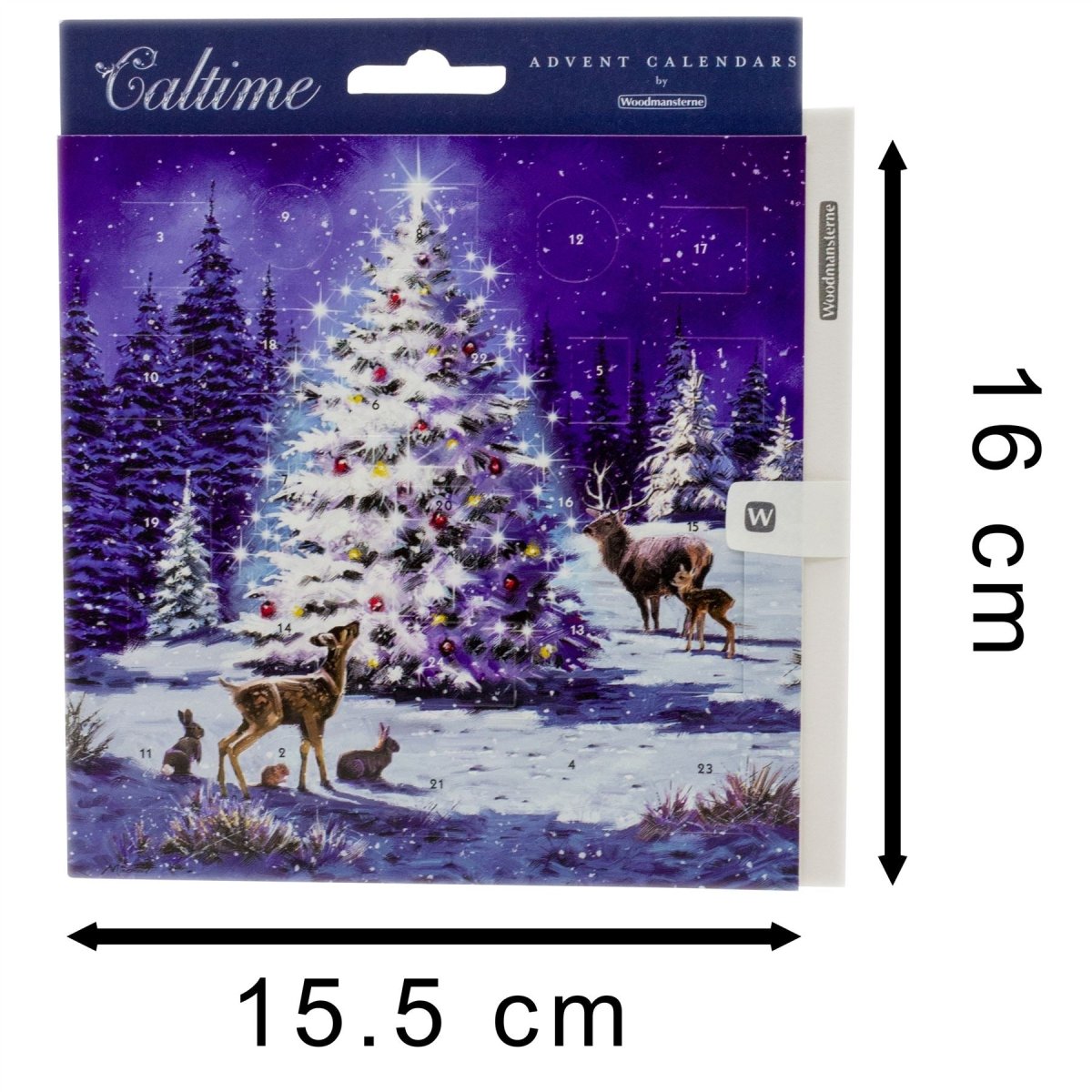 16cm Traditional Christmas Advent Calendar Card And Envelope ~ The Magical Tree