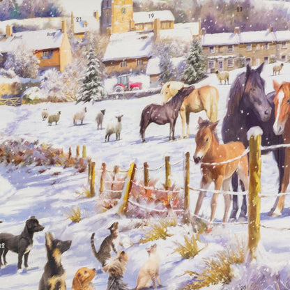 Traditional Christmas Advent Calendar Snowy Lane | Animal Advent Calendar