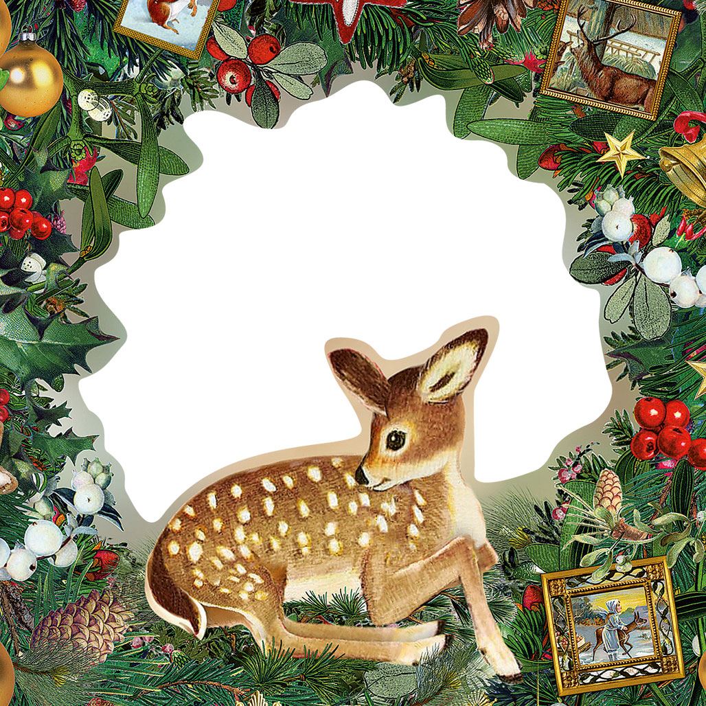 Traditional Christmas Advent Calendar | Festive Wildlife Wreath Advent Calendar | Animal Picture Advent Calendar