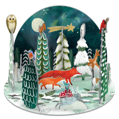 Alpine Foxes 3D Pop & Slot Freestanding Forest Animal Advent Calendar