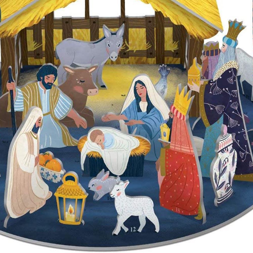 Away In A Manger 3D Pop & Slot Freestanding Nativity Christmas Advent Calendar