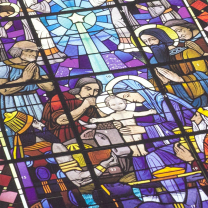 Christmas Advent Calendar Stained Glass Notre Dame | Religious Advent Calendar