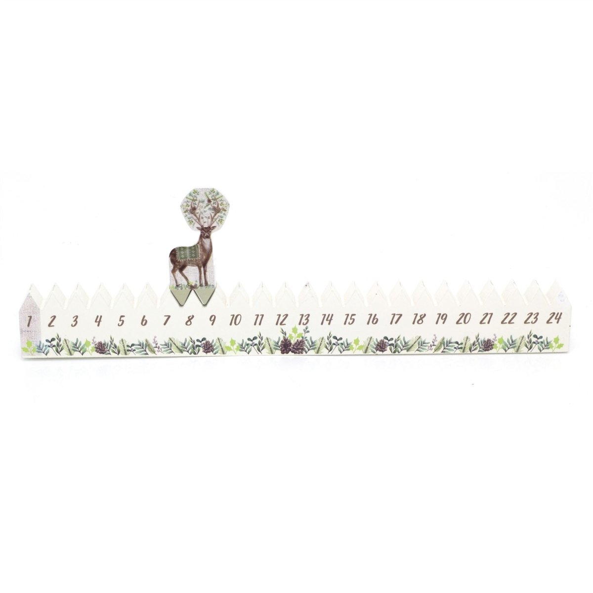 Christmas Mistletoe Reindeer Wooden Christmas Advent Calendar | 24 Day Countdown To Christmas Calendar Block | Reusable Xmas Advent Calendars