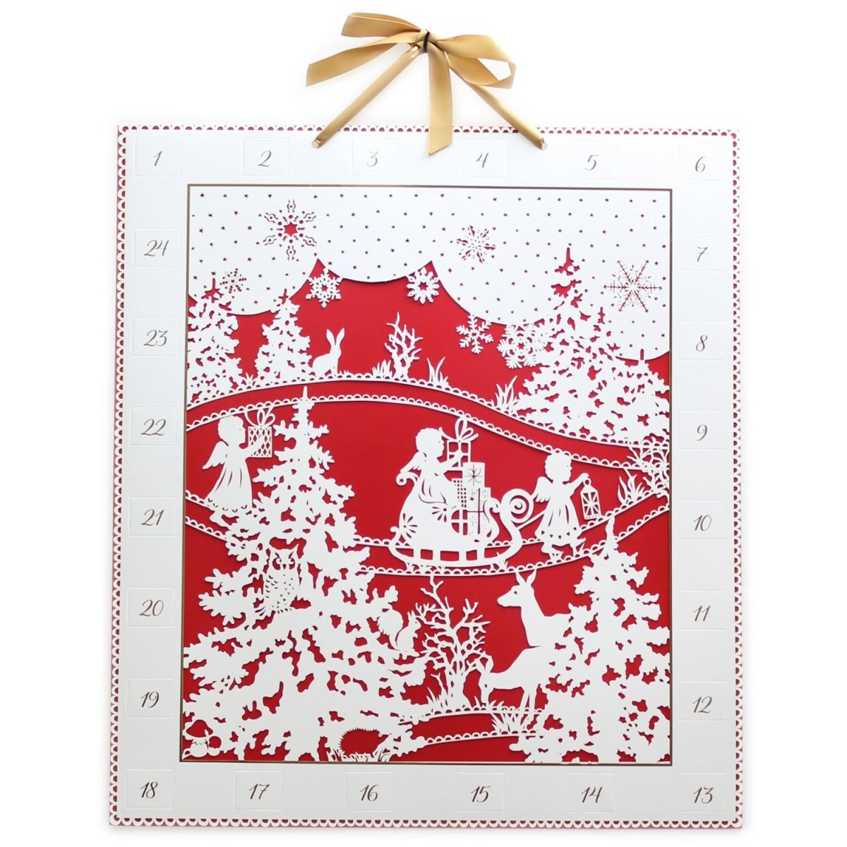 Deluxe Traditional Card Advent Calendar Large - Laser Cut Woodland Silhouette