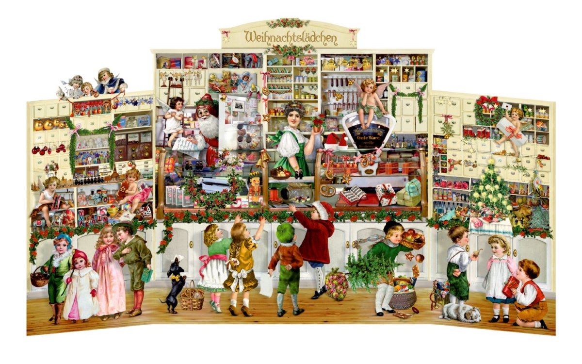 Deluxe Traditional Stand Up Card Advent Calendar Extra Large - Nostalgic Christmas Shop
