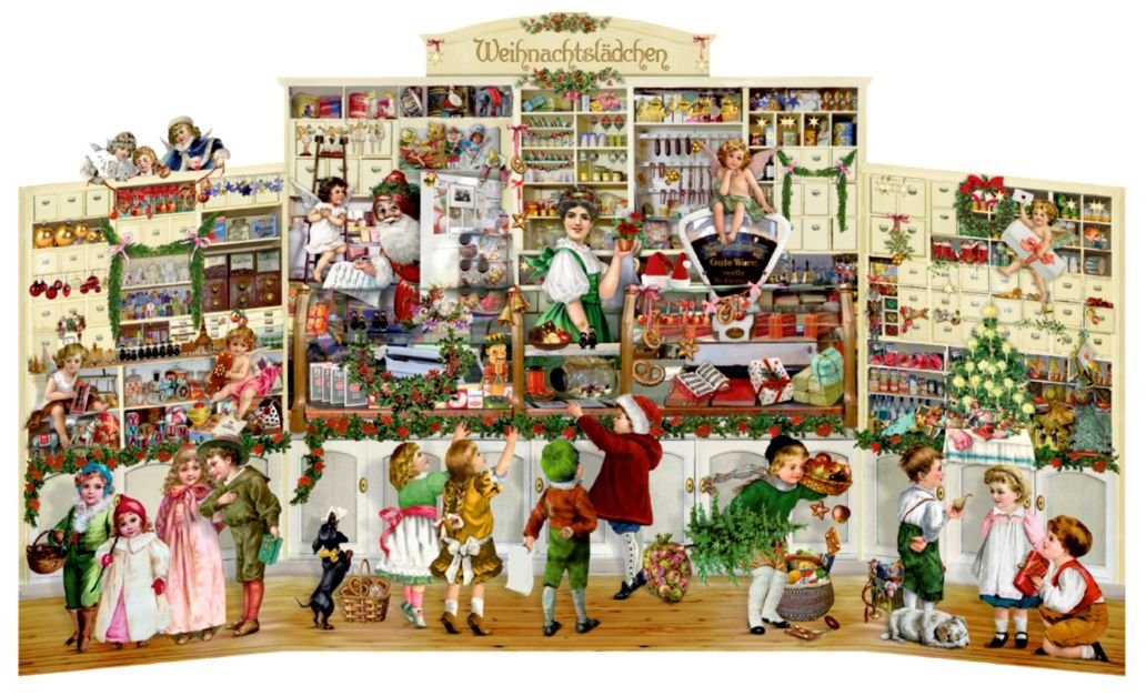 Deluxe Traditional Stand Up Card Advent Calendar Extra Large - Nostalgic Christmas Shop