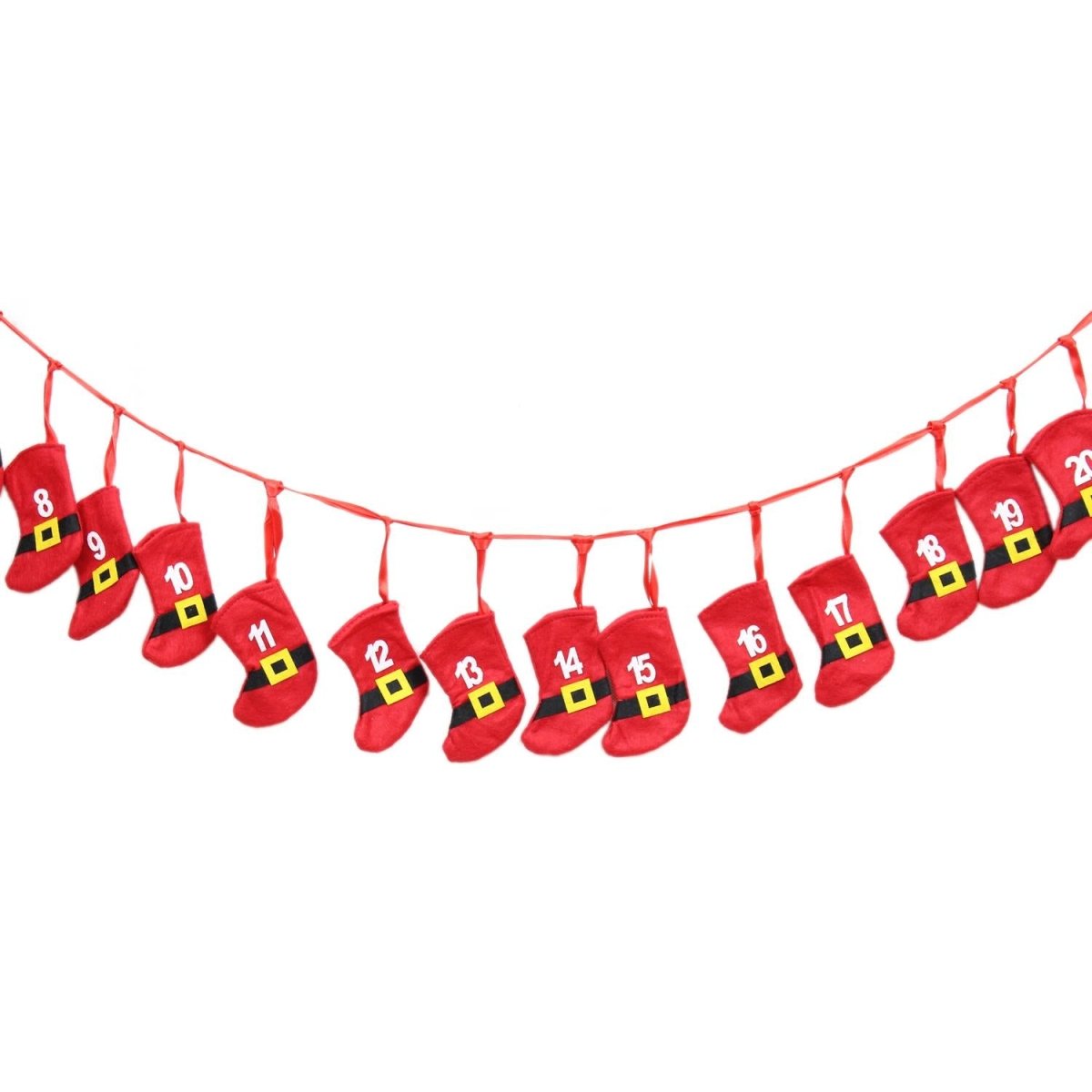 Fabric Santa Claus Father Christmas Belt Stocking Hanging Advent Garland Decoration