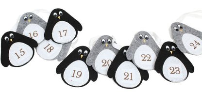 Festive Fabric Penguin Advent Garland Christmas Calendar Bunting