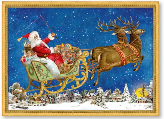 Mini Advent Calendar Christmas Card - Christmas Magic - Santa Sleigh