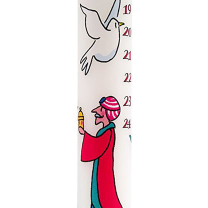 Pack of Traditional Countdown To Christmas Advent Candles Three Wise Men