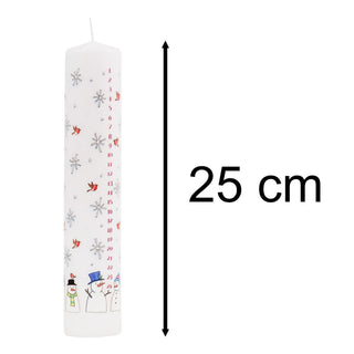 Pack of Traditional Countdown To Christmas Pillar Advent Candles Snowman